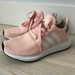 Pink adidas swift run sneakers, 7.5